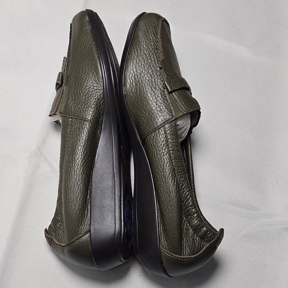 Vitaform Olive Green Leather Loafer Flats Bow Comfort Shoes Womens EU 37/US‎ 7 - Picture 3 of 16